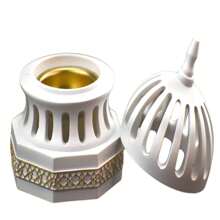Classic Traditional Dome Style Closed Incense Bakhoor Burner - White - Multicolor - View 3