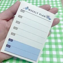 Agenda Hebdomadaire De Carnet - Bleu et blanc - Voir 2