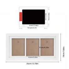 Pet Diy Paw Print Memorial Frame, Table Display, And 1 Set/2pcs Wash Free Ink Pad Included - White - View 2