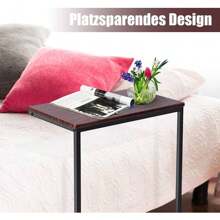 Side Table Laptop Table Sofa Table Desk Coffee Table Computer Table Notebook Table Care Table Storage Table Made Of Wood 55 X 35 X 65 Cm Choice Of Colors (Brown) - 棕色 - 查看 4
