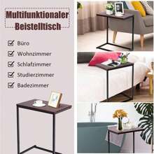 Side Table Laptop Table Sofa Table Desk Coffee Table Computer Table Notebook Table Care Table Storage Table Made Of Wood 55 X 35 X 65 Cm Choice Of Colors (Brown) - 棕色 - 查看 5