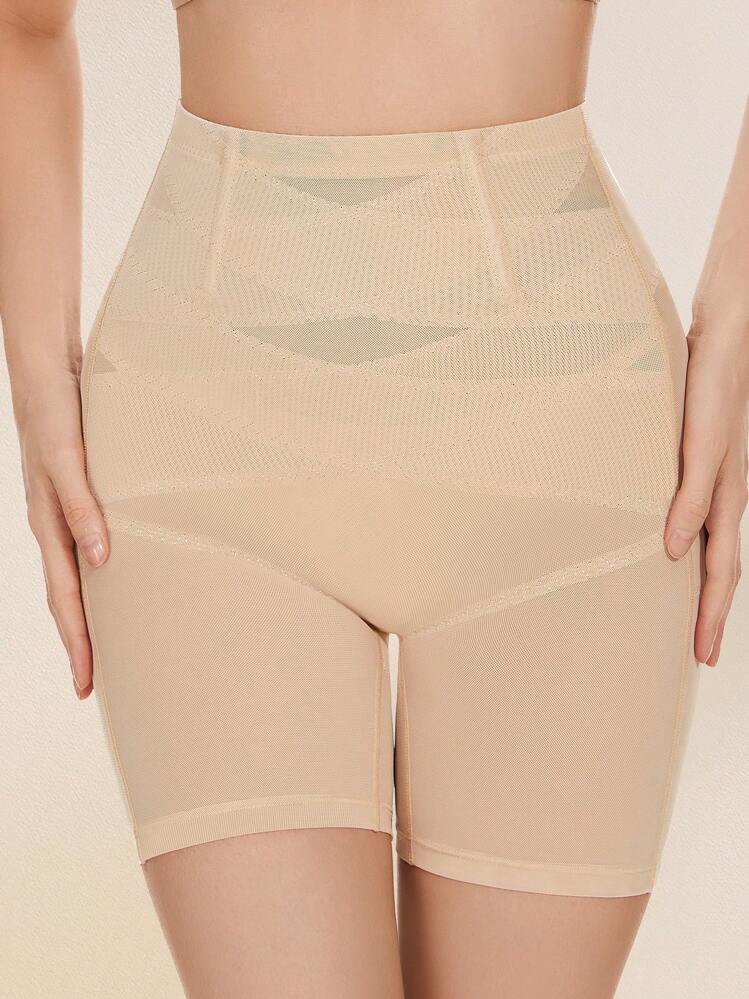 Pantalones cortos moldeadores y reductores de cintura alta para mujer - Beis - Añade 2