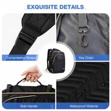 Lekesky Travel Backpack For Women Men Cabin Size,17.3 Inch Laptop Backpack Flight Approved Luggage Carry On Water Resistant For Weekender Overnight Large Daypack With 6 Storage Bags, Black - Black - View 5