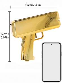 Super Money Guns Toys ,Fake Paper Playing Spray Money Gun Make It Rain Toy Gun, Handheld Cash Gun Fake Bill Dispenser Money Shooter Toy - Gold - View 8