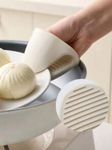 2入組廚房、烤箱、微波爐高溫隔熱矽膠手套,加厚,防滑,防燙手夾 - 白色 - 查看 6