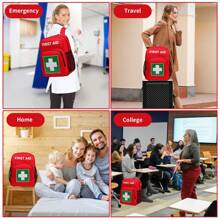 First Aid Bag Empty, Emergency Bag, First Aid Kit Bag, Travel Medicine Storage Bag, First Aid Backpack First Responder Trauma Bag For Camping Cycling Hiking Daycare Outdoors - 紅色 - 查看 7