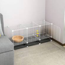 Rabbit Hutch For Indoor Use With Extra Large Size, No Need To Clear Dung, Anti-Urination, New Type Breeding Cage Pet Villa - White - View 1