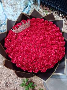 50 件 8 毫米钻石形花朵装饰针，DIY 造型针 - 白色 - 查看 2