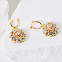 2入組/套三色珠串手工編織3d小向日葵塔形項鍊和耳環,適用於女性日常佩戴 - 太陽花 2件套 - 查看 8