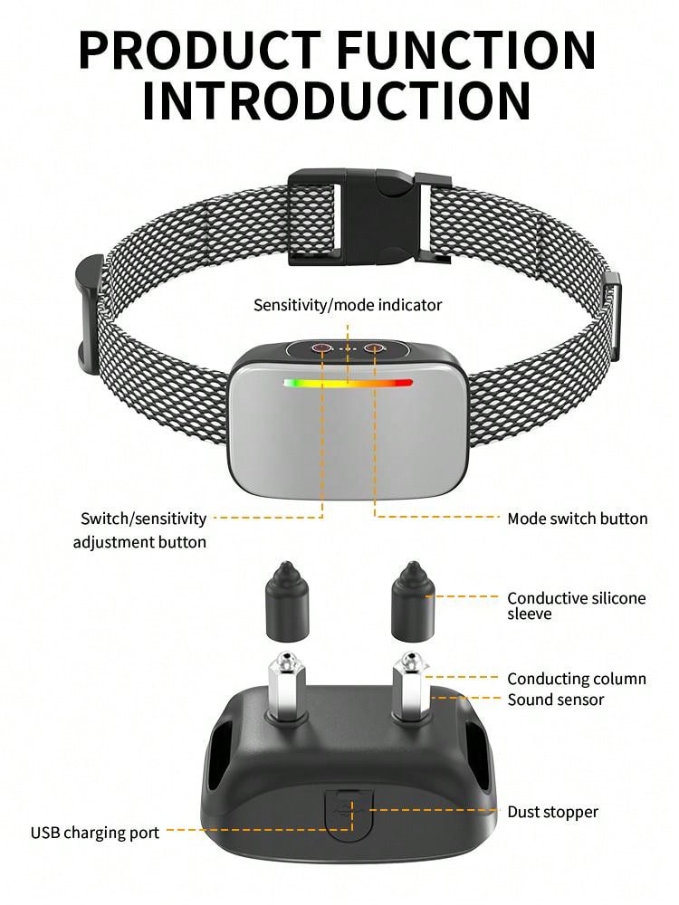 Dog Bark Collar For Large Medium Small Dogs Automatic Anti Barking