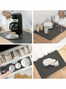1/2pcs Coffee Mat - Hide Stain Absorbent Rubber Backing Quick Dry Mat For Kitchen Counter Coffee Bar Accessories Dish Drying Mat For Coffee Maker Coffee Maker Coffee Pot Espresso Maker - Love 2 - View 9