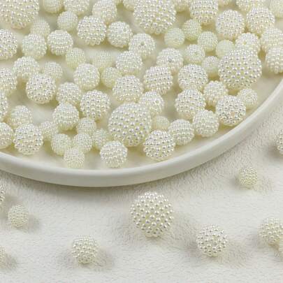 10/12/14/20 mm Yangmei bollformad fuskpärla Abs Handgjorda pysselpärlor för armband, örhängen, smyckenstillverkning