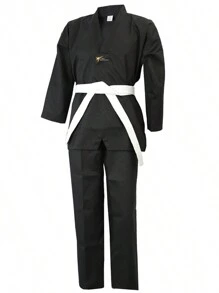 Taekwondo Suit Taekwondo Karate Uniform - Black - View 2