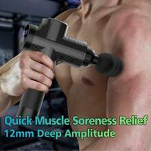 Cotsoco Massage Gun Massagepistole,für Rücken Nacken und Schulter, leises elektrisches Massagegerät mit 10 Massageköpfen und 30 Geschwindigkeiten - Schwarz - Übersicht 8