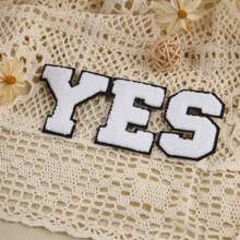 1pc White/Black English Alphabet Embroidered Patch For Garment & Accessory Diy, Computer Embroidery,School