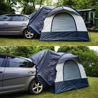 Outdoor Portable Waterproof Sedan SUV Car Rear Trunk Camping Tent For 3 Person