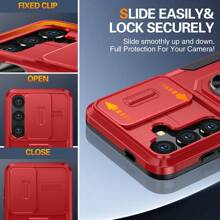 Unbeinst 適用於三星 Galaxy S24 / S24 Plus / S24 Ultra 手機殼，[內置滑動相機保護蓋＆可旋轉支架][2*屏幕保護膜]防震防刮擦三星 S24 / S24 Plus / S24 Ultra 5G 手機殼