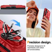 Unbeinst 適用於三星 Galaxy S24 / S24 Plus / S24 Ultra 手機殼，[內置滑動相機保護蓋＆可旋轉支架][2*屏幕保護膜]防震防刮擦三星 S24 / S24 Plus / S24 Ultra 5G 手機殼