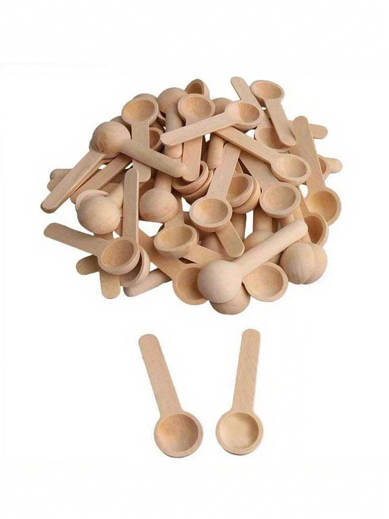 6pcs/10pcs/20pcs Mini Wooden Seasoning Spoons, Small Salt Spoons