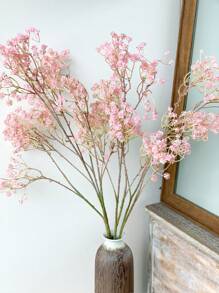 1pc 86cm Plastic Artificial Blooming Gypsophila Flower, Simple Gypsophila Suitable For Home Decor, Wedding Party, Holiday Decoration - Pink - View 5