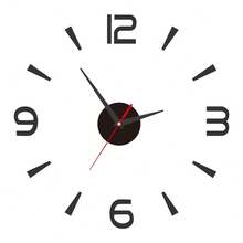 1 件發光掛鐘貼紙,夜光掛鐘,電池供電掛鐘,牆壁裝飾,適合家居客廳臥室裝飾,適合情人節新年復活節裝飾（無電池） - 黑色 - 查看 4