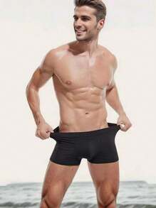 7pcs/Pack Men's Ultra-Soft Microfiber Boxer Briefs, Solid Color, Comfortable Fit - Multicolor - View 3