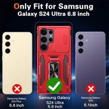 Unbeinst Compatible With Samsung Galaxy S24 Ultra Case, S24 Ultra Case Built In Slide Camera Cover & Rotatable Kickstand Ring [2 * Screen Protector] Shockproof Protective Case Compatible With Samsung S24 Ultra - Red - View 5
