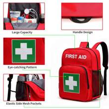 First Aid Bag Empty, Emergency Bag, First Aid Kit Bag, Travel Medicine Storage Bag, First Aid Backpack First Responder Trauma Bag For Camping Cycling Hiking Daycare Outdoors - 紅色 - 查看 4