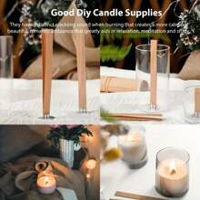 20/50/100 jeux de supports de bougie en bois 1 set = (1 pièce en bois + 1 clip en fer) avec supports de bougie verticaux, convient pour l'artisanat de bougie DIY, la décoration de la pièce, les cadeaux
