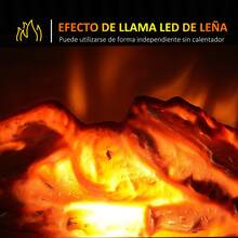 HOMCOM Portátil Mini Estufa Eléctrica Calefactor Chimenea Pequeña Termostato Ajustable 600/1200W Llama Decorativa 34x17x25cm - Negro - Ver 5