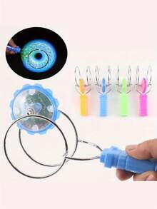 Giroscopio Volador De Inercia De Mano, Juguete De Color Aleatorio Con Luz Colorida Y Rompecabezas De Pista Magnética Para Descompresión, 1 Ud. - Multicolor - Ver 5