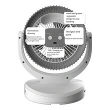 Air Circulating Desk Fan, Usb Powered Large Wind Portable Quiet Table Fan For Office And Home Use - White - View 9