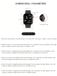 2pcs Coin Cell Powered Led Square Electronic Smart Bracelet Watch, Student Watch/Couple Matching/Couple Watch Set