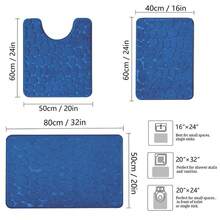 1 Pieza De Alfombra De Baño Con Patrón De Piedra Esponjosa Y Estampado, Antideslizante Y Absorbente De Agua Para Baños Y Aseos - azul real - Ver 4