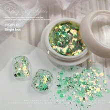 1入組光芒閃爍紫色六邊形指甲裝飾，改變你的指甲造型，適合女孩和女性，情人節和聖誕節的必備品，女孩DIY指甲飾品，指甲寶石，指甲用品 - 彩色 - 查看 5