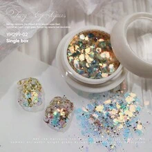 1入組光芒閃爍紫色六邊形指甲裝飾，改變你的指甲造型，適合女孩和女性，情人節和聖誕節的必備品，女孩DIY指甲飾品，指甲寶石，指甲用品 - 彩色 - 查看 4