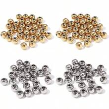 10-100 Thép Màu sắc Thép không gỉ Lớn Lỗ Hạt Mạ điện Kim loại Thẳng Lỗ Hạt tròn DIY Vòng tay Dây chuyền Kết cườm Đồ trang sức - Thép màu ST - Xem 4