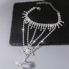 Hand Bangle Chain Link Finger Ring Bracelet Wedding Dress Accessories Hand Jewelry - Silver - View 6