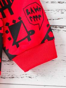 Baby Boy Cute Soft Comfortable Dinosaur Pattern Sweatshirt - Red - View 5