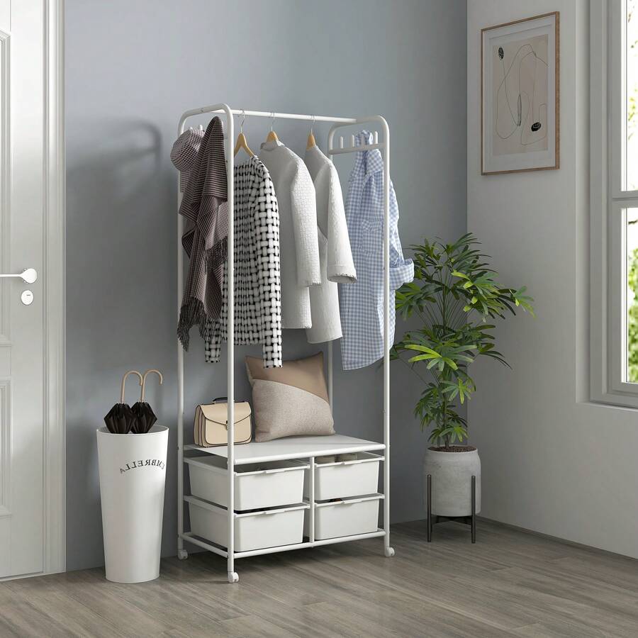 HOMCOM Coat Racks - White - View 1