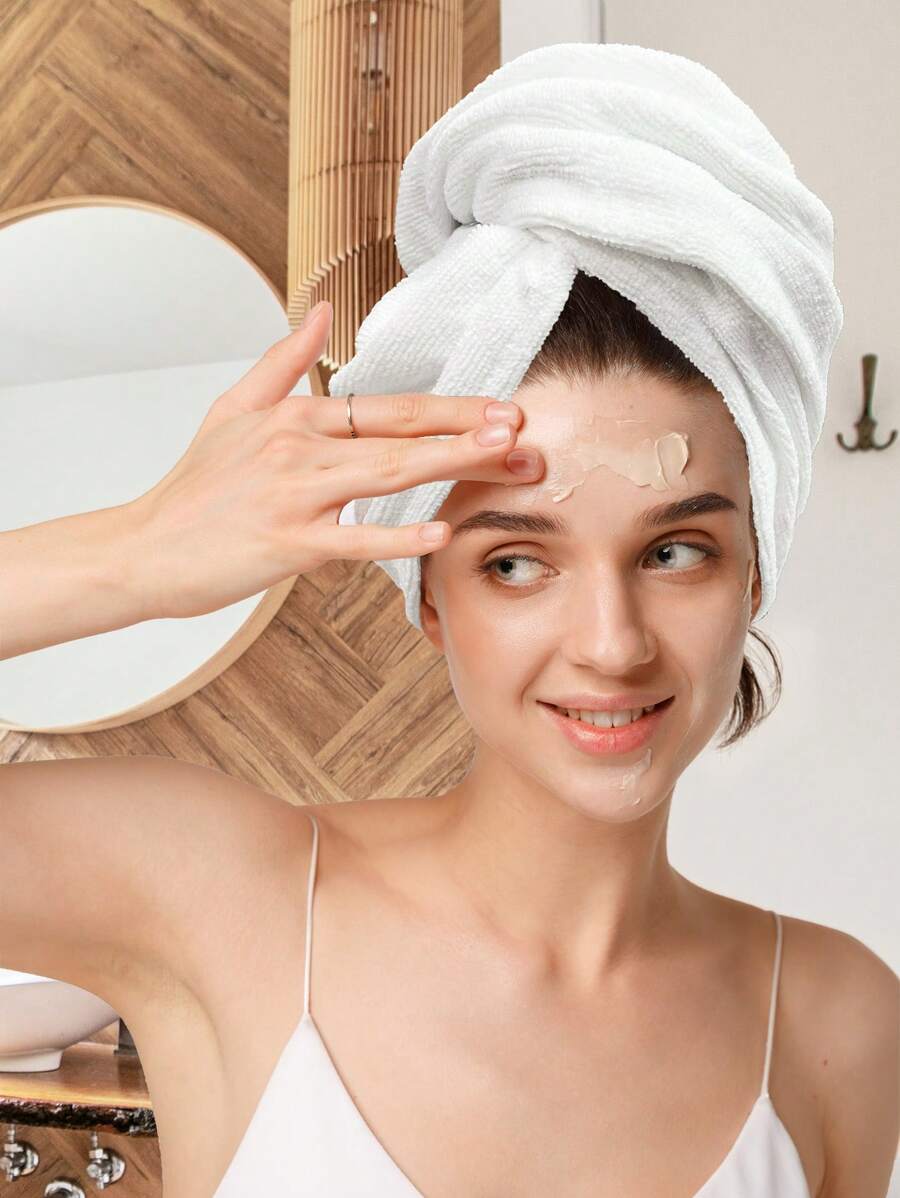 1 pièce Serviette de bain absorbante en polyester de couleur unie, disponible en plusieurs couleurs, indispensable pour la salle de bain, la plage, les vacances et les voyages. Grande taille, bonnet de séchage des cheveux, décoration de salle de bain à la maison, bonnet de cheveux pour la rentrée scolaire