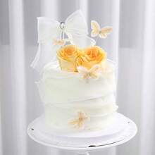 5 Juegos De Decoración Para Pasteles Con Temática De Mariposas En Colores Rosa Y Morado Para La Mesa De Postres De Fiesta De Cumpleaños Con 5 Púas/tapas Por Juego - Blanco - Ver 3