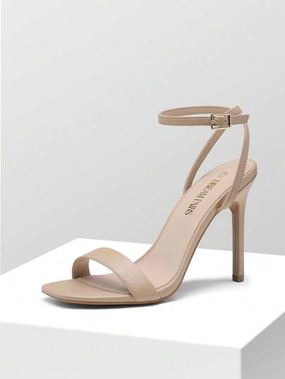 Women High Stilettos Fashion Open Square Toe Ankle Strap High Heeled Sandals For Party Wedding Wearing Autumn Daily Wearing