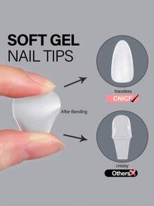 240pcs Medium Almond Shaped Full Cover Fake Nails,15 Sizes Frosted Acrylic Nail Tips,For Nail Salon Press On Nails Gel Nails Kit Nail Supplies