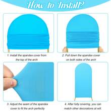 1pc Spandex Wedding Arch Cover, 2-Sided Fitted Round Top Chiara Backdrop Stand Covers For Wedding Birthday Party Shower Banquet Arch Decoration - 藍色 - 查看 8