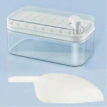 Cubitera Hielo con Tapa, Moldes de Cubitos, Moldes de Cubitos Hielo, Bandejas de Cubitos de Hielo, Reutilizable 64 Ice Cube Maker Tray Silicone - Blanco - Ver 3