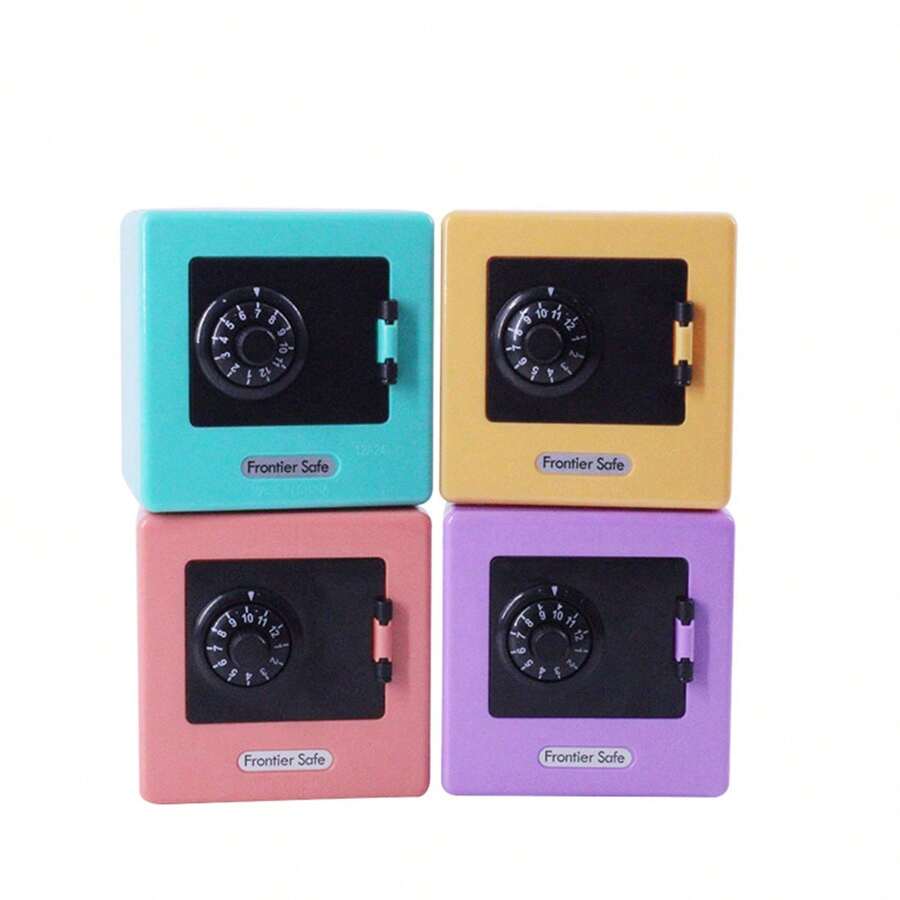 1pc Creative Money Saving Box, Password Lock Coin Bank Ornament Toy - Multicolor - View 1