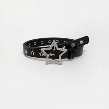 Thắt lưng nữ Y2K Starry Sky Series hình ngôi sao khoét rỗng đính đá sáng bóng, khóa kim loại, phù hợp sử dụng hàng ngày với trang phục quần jean dạo phố mùa hè, đi học mùa thu, mùa thu, Halloween - Ngôi sao kim cương sáng rỗng - Xem 2