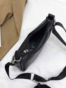 Women's Solid Color Casual Fashion Crossbody Bag Suitable For Daily Outings - Black - View 6