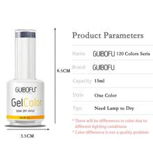 Esmalte de uñas/Gel de 15ml de gran capacidad, 120 colores disponibles, tapa superior incluida, un solo unicolor por frasco, para uso en salón de uñas